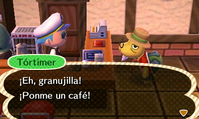 Archivo:Tórtimer pidiendo café en El Alpiste (New Leaf).JPG