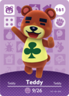 Tarjeta amiibo de Teddy