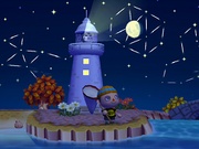 Faro por la noche en Animal Crossing: City Folk\Let's Go to the City