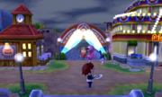 la zona comercial como se ve en Animal Crossing: New Leaf