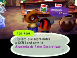 Tom Nook comentándote lo de la AAD en Animal Crossing: Población: ¡en aumento!