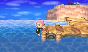 Jugadora saltando al mar desde la versión beta el muelle.