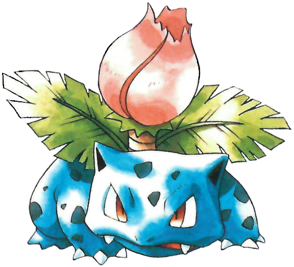 Archivo:Artwork de Ivysaur en los primeros juegos de Pokémon.png