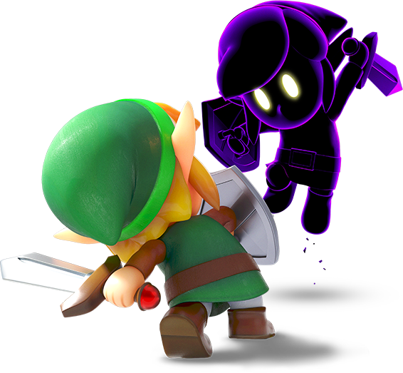 Archivo:Artwork de Link luchando contra Link tenebroso - The Legend of Zelda Link's Awakening.png
