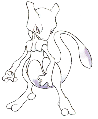 Archivo:Artwork de Mewtwo en los primeros juegos de Pokémon.png