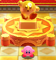 Estatua dorada de Kirby.
