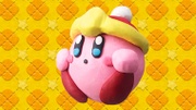 Kirby con el gorro del Rey Dedede.