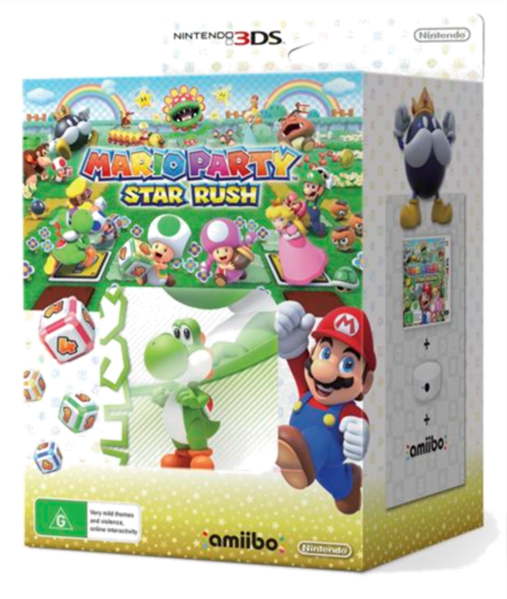 Archivo:Paquete con Mario Party Star Rush, lector NFC y amiibo de Yoshi - Super Mario (Nueva Zelanda).png