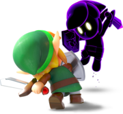 Artwork de Link luchando contra Link tenebroso.