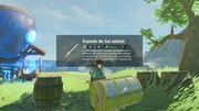 Mensaje que aparece al recibir el arma en The Legend of Zelda: Breath of the Wild.