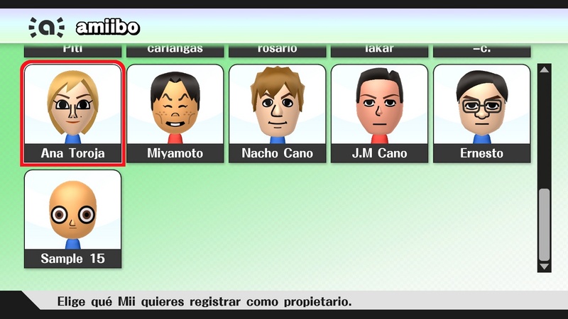 Archivo:Selección de propietario (Mii) para amiibo - Super Smash Bros. for Wii U.jpg