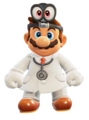 Mario con la gorra y el traje clásico.