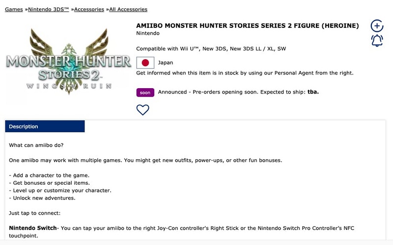 Archivo:Listado de la figura de Heroine de la serie Monster Hunter Stories en Play-Asia.jpg