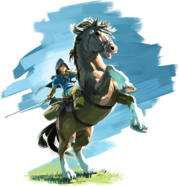 Link a caballo, el cual es la base del amiibo.
