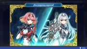 Pantalla de desbloqueo anticipado de los nuevos atuendos de Pyra y Mythra con sus respectivos amiibo.