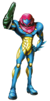 Artwork de Samus con el Traje Fusión - Metroid Fusion.png