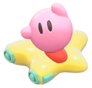Cursor del menú principal con el conjunto de Kirby y la estrella remolque.