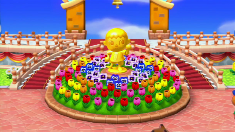 Archivo:Estatua de oro del Aldeano - Animal Crossing amiibo Festival.png