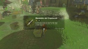 Mensaje que aparece al recibir el arma en The Legend of Zelda: Tears of the Kingdom.