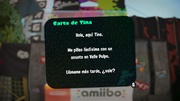 Carta de Tina que se muestra cuando el jugador aún no ha superado el modo historia.
