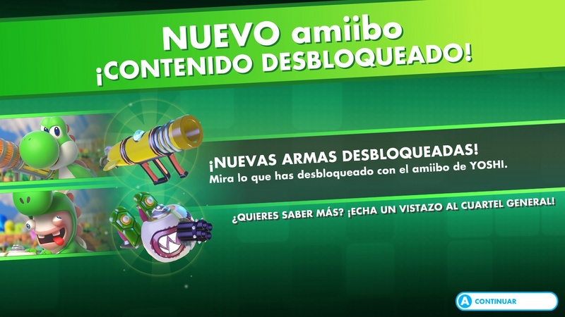 Archivo:Armas amiibo desbloqueadas (Yoshi) - Mario + Rabbids Kingdom Battle.jpg