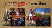 Imagen promocional de la funcionalidad de los amiibo con el juego, mostrando los Héroes irreales de Daraen y Roy.