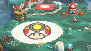 Decoración del Parque Belabel temático del Capitán Toad.