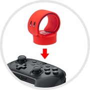 Infografía de la funcionalidad Power-Up Band en un Nintendo Switch Pro Controller.