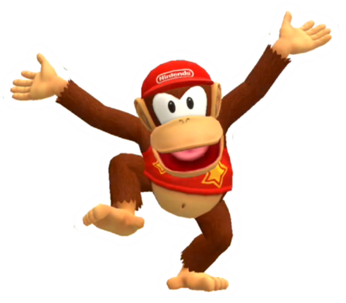 Archivo:Calcomanía brillante de Diddy Kong - Super Mario Party.png