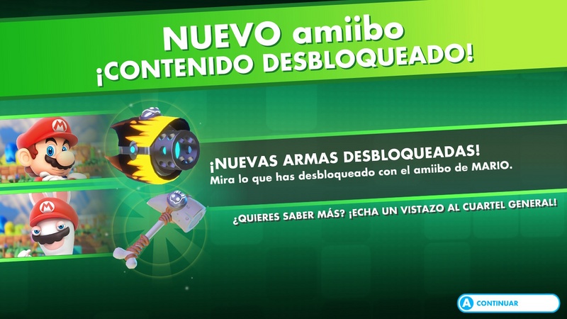 Archivo:Armas amiibo desbloqueadas (Mario) - Mario + Rabbids Kingdom Battle.jpg