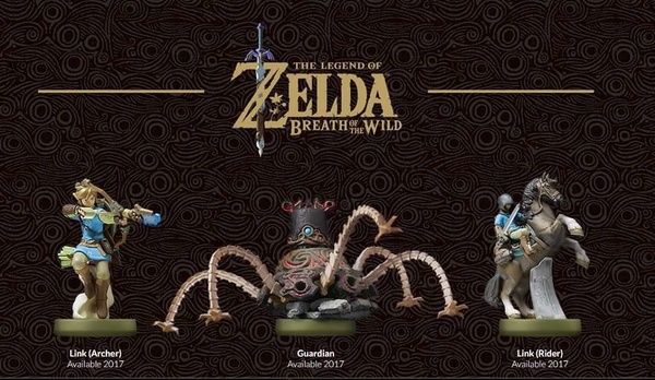 Imagen promocional de los tres amiibo de The Legend of Zelda Breath of the Wild.jpg