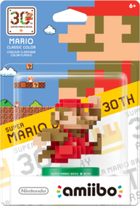 Embalaje americano amiibo Mario Colores Clásicos - Serie 30 aniversario de Super Mario Bros.png