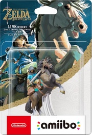 Embalaje NTSC antiguo del amiibo de Link (jinete).