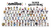 ¡El plantel al completo! Todos los luchadores/combatientes de la historia de Super Smash Bros. ya disponibles como amiibo.