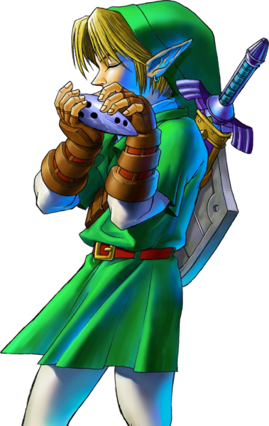 Archivo:Art promocional de Link en The Legend of Zelda Ocarina of Time.png