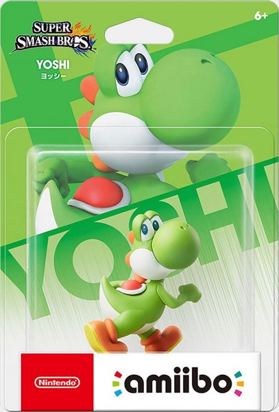 Archivo:Embalaje NTSC del amiibo de Yoshi - Serie Super Smash Bros..jpg