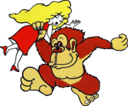 Pauline junto a Donkey Kong.