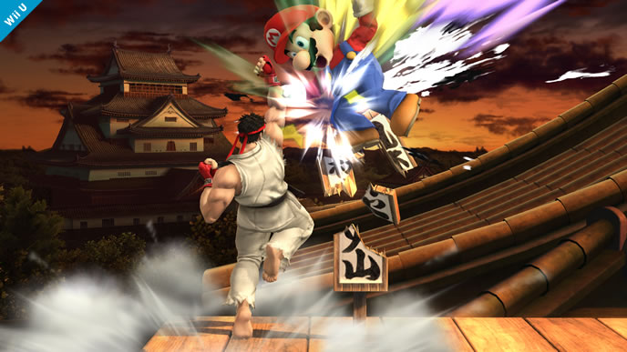 Archivo:Ryu y Mario en el Castillo de Suzaku SSB4 (Wii U).jpg
