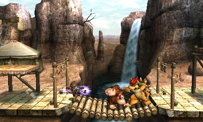 Archivo:Fox, Bowser y Donkey Kong en el Valle Gerudo SSB4 (3DS).jpg