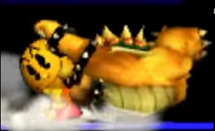 Archivo:Pac-Man Usando Su Lanzamiento Trasero Contra Bowser SSB 3DS.png
