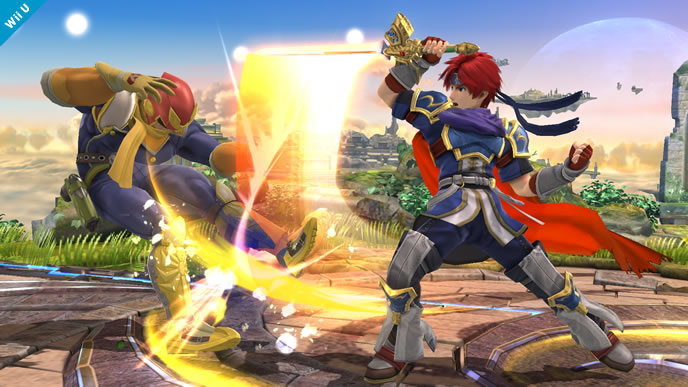 Archivo:Roy atacando a Captain Falcon SSB4 (Wii U).jpg