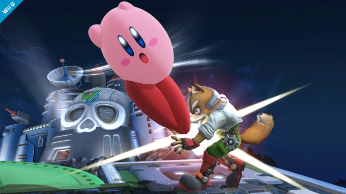 Archivo:Kirby atacando a Fox SSB4 (Wii U).jpg