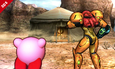 Archivo:Samus y Kirby en el Valle Gerudo SSB4 (3DS).jpg