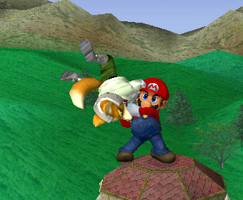 Archivo:Lanzamiento hacia abajo de Mario (1) SSBM.png