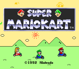 Archivo:Pantalla de Titulo Super Mario Kart.png