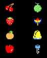Archivo:Sprite de las frutas de bonificación en Pac-Man.png
