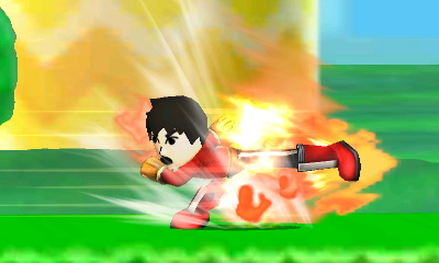 Archivo:Karateka Mii usando Patada explosiva SSB4 (3DS) (2).JPG