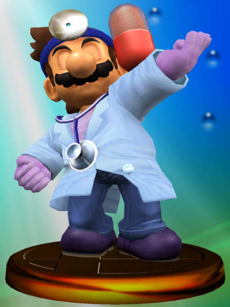 Archivo:Trofeo de Dr. Mario (Smash 2) SSBM.png
