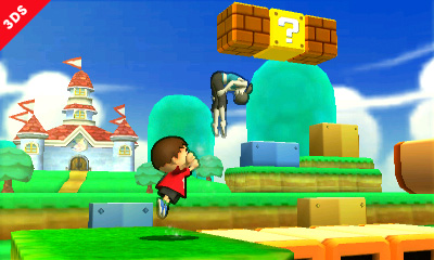 Archivo:El Aldeano y la Entrenadora de Wii Fit en Super Mario 3D Land SSB4 (3DS).jpg