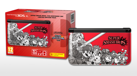 Archivo:Pack Nintendo 3DS XL roja y Super Smash Bros. para Nintendo 3DS.png